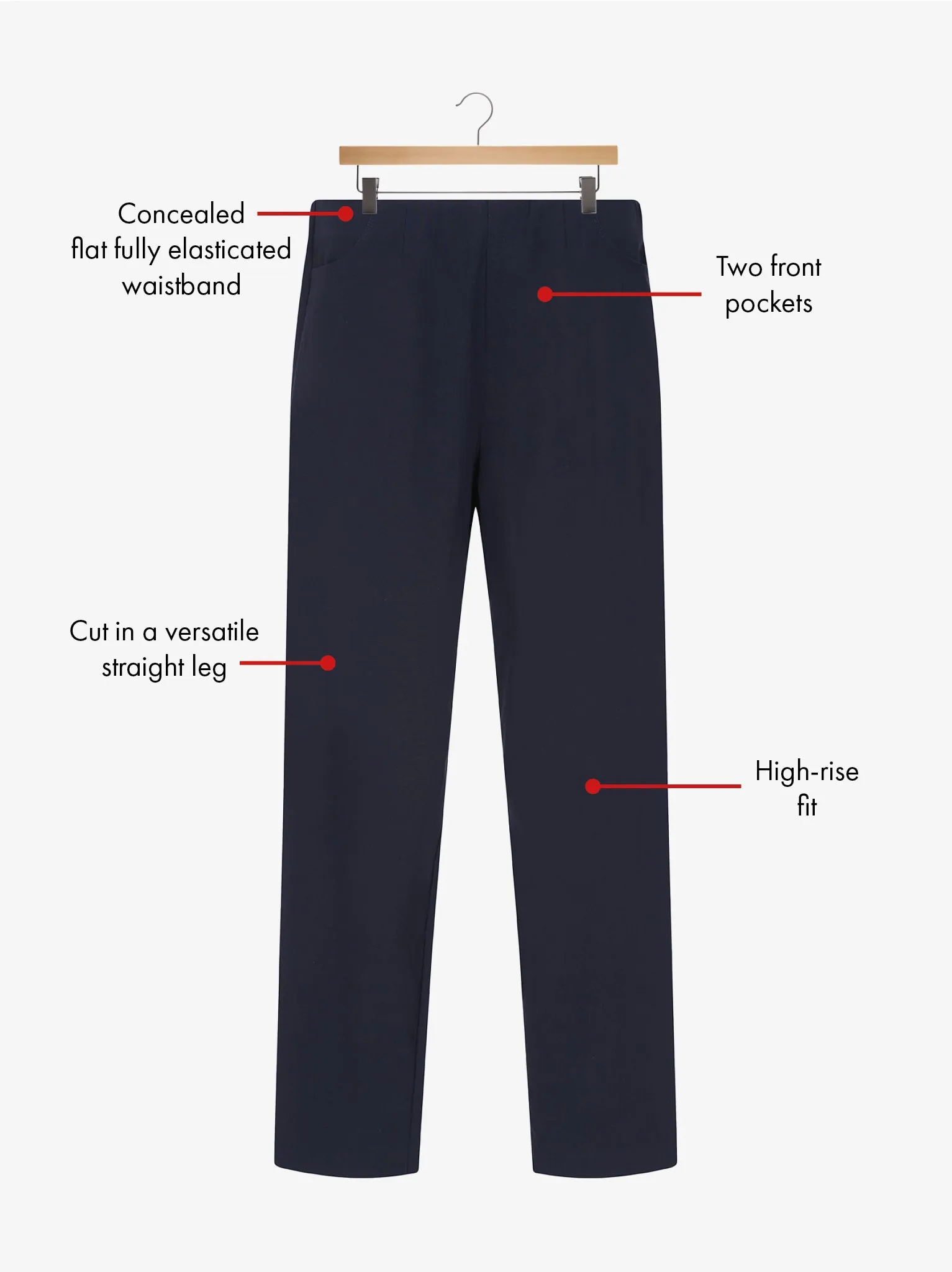UltraSoftLining Ruth Stretch Trouser - Navy