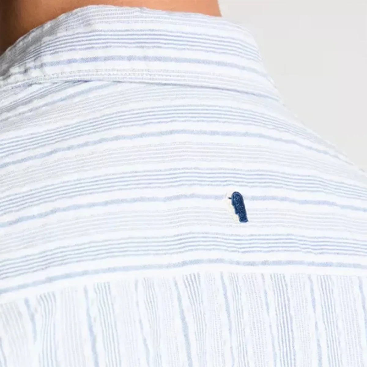 All-day Comfort Remus - Parker Tapered SS Print Shirt in Light Blue