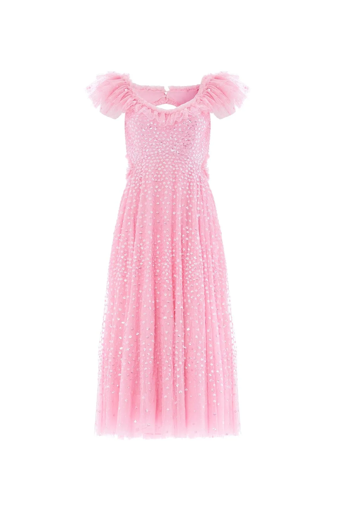 Scatter Dot Ruffle Backless Ballerina Dress Tailored-fit