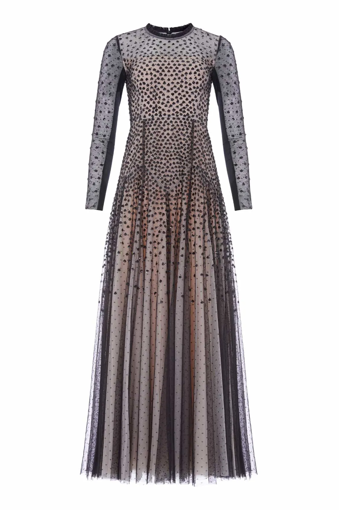 Sequin Cascade Round Neck Gown Gradient Shade