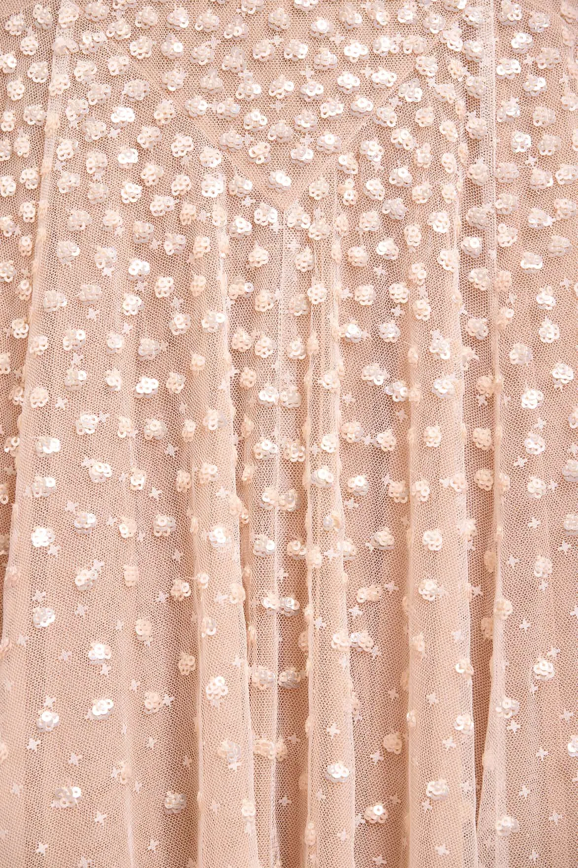 Sequin Cascade Round Neck Gown Daily Silhouette