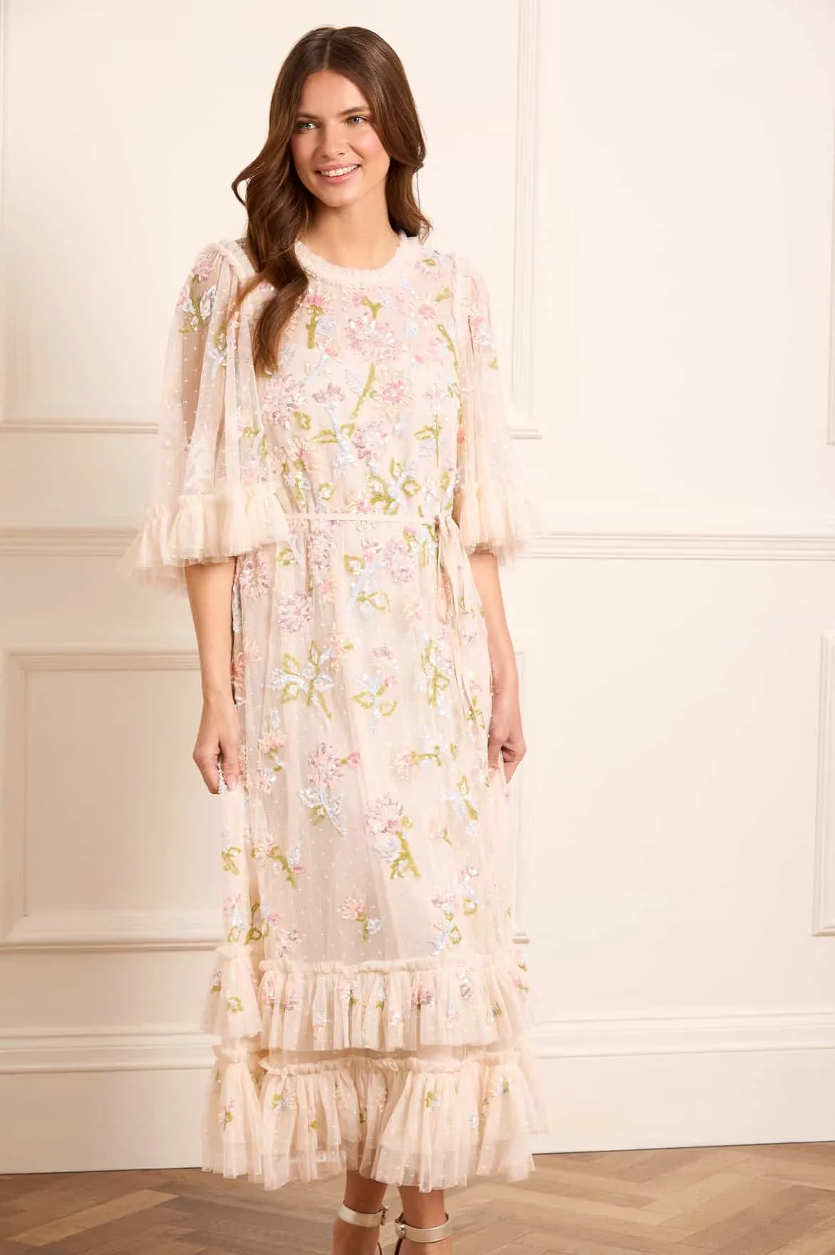 monochrome Sequin Dandelion Gloss Ballerina Dress