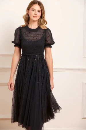 Sequin Giselle Smocked Ballerina Dress Practical-Style