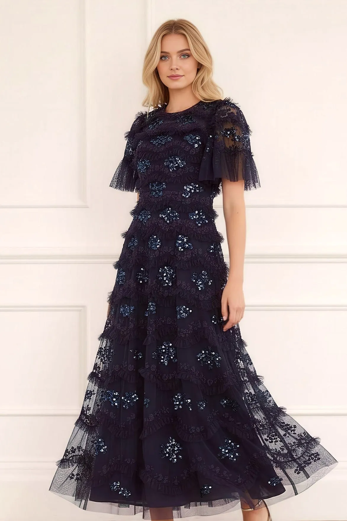 DeepPocketStyle Daisy Wave Ankle Gown