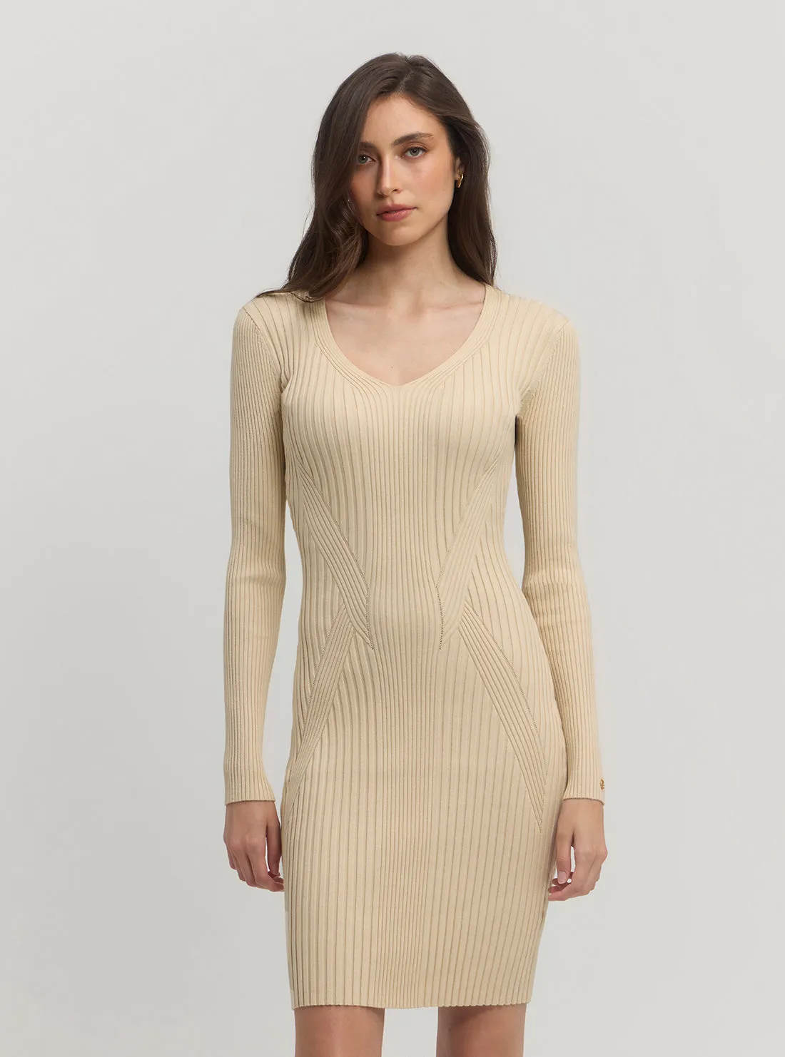 Beige Isabella Knit Midi Dress Mood Comfort Grab Now