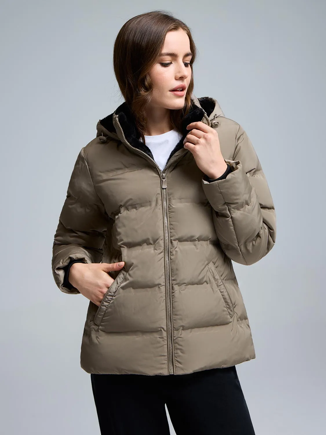 Short Puffer Jacket Ventilated Back Panel