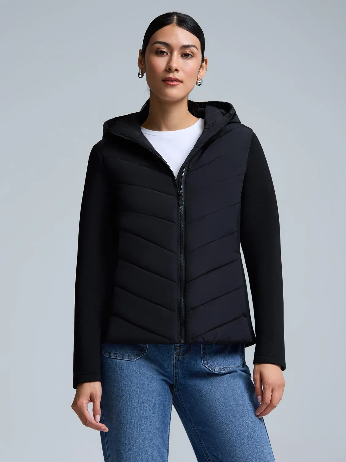 Short Puffer Jacket Bonded Seam Technology