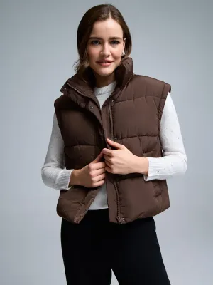 Compact Design Short Puffer With Removable Sleeves