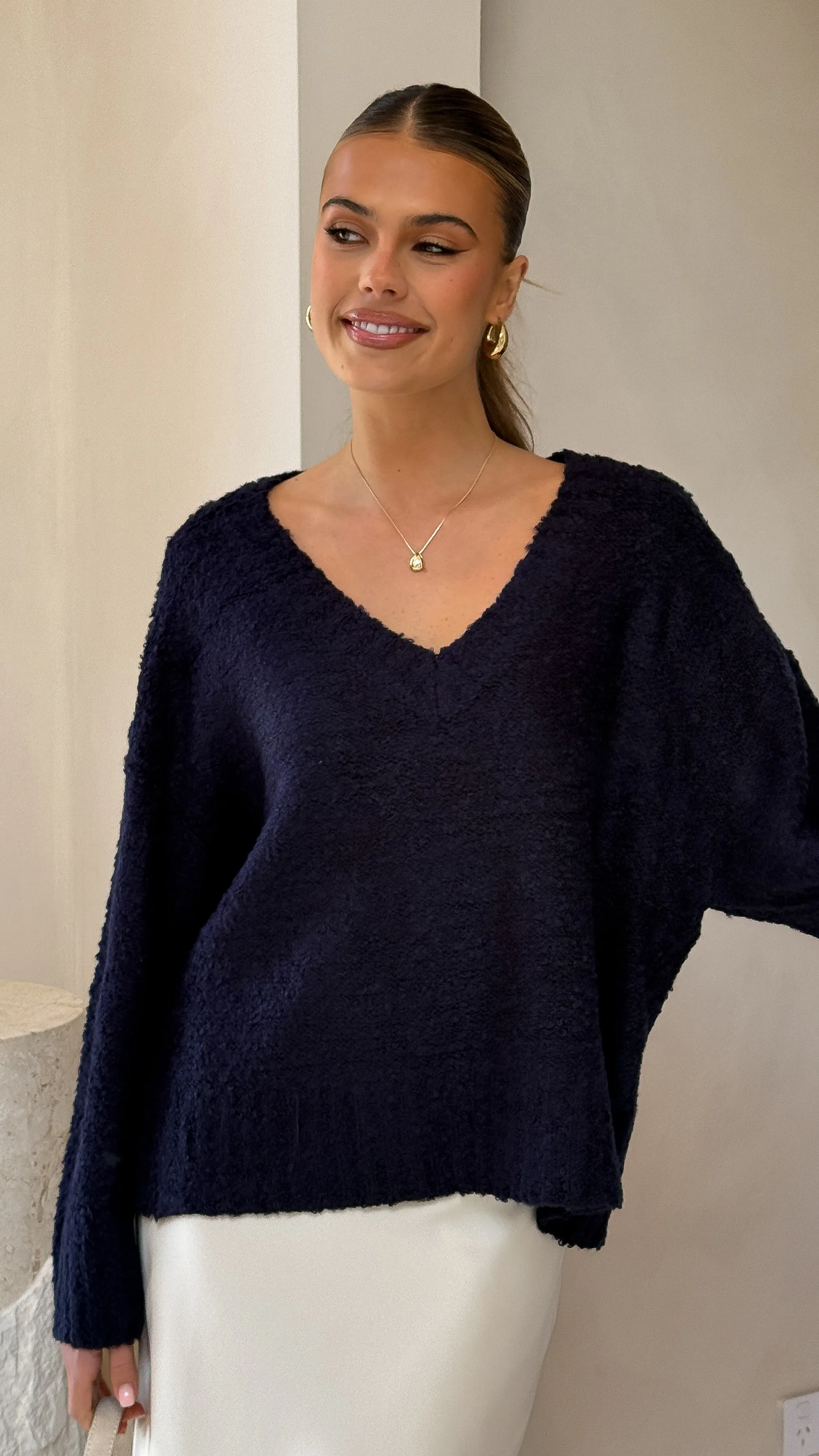 Silas Knit Top - Navy spring fresh