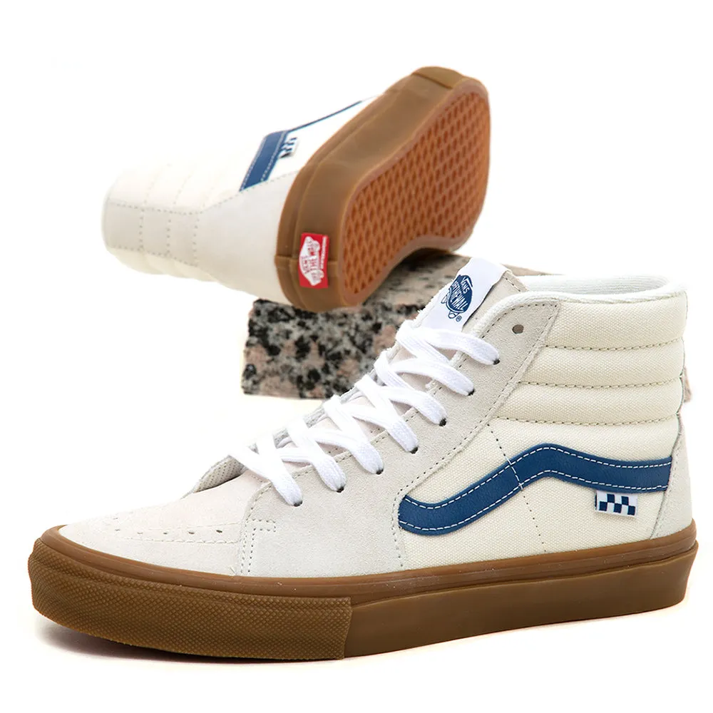 Skate Sk8-Hi (Marshmallow / Blue / Gum) VBU Game Ready Ventilated Mesh Long Distance