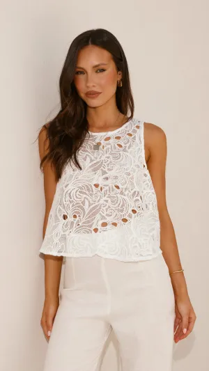 Metro Mode Sporty Joggers Zoe Top - White