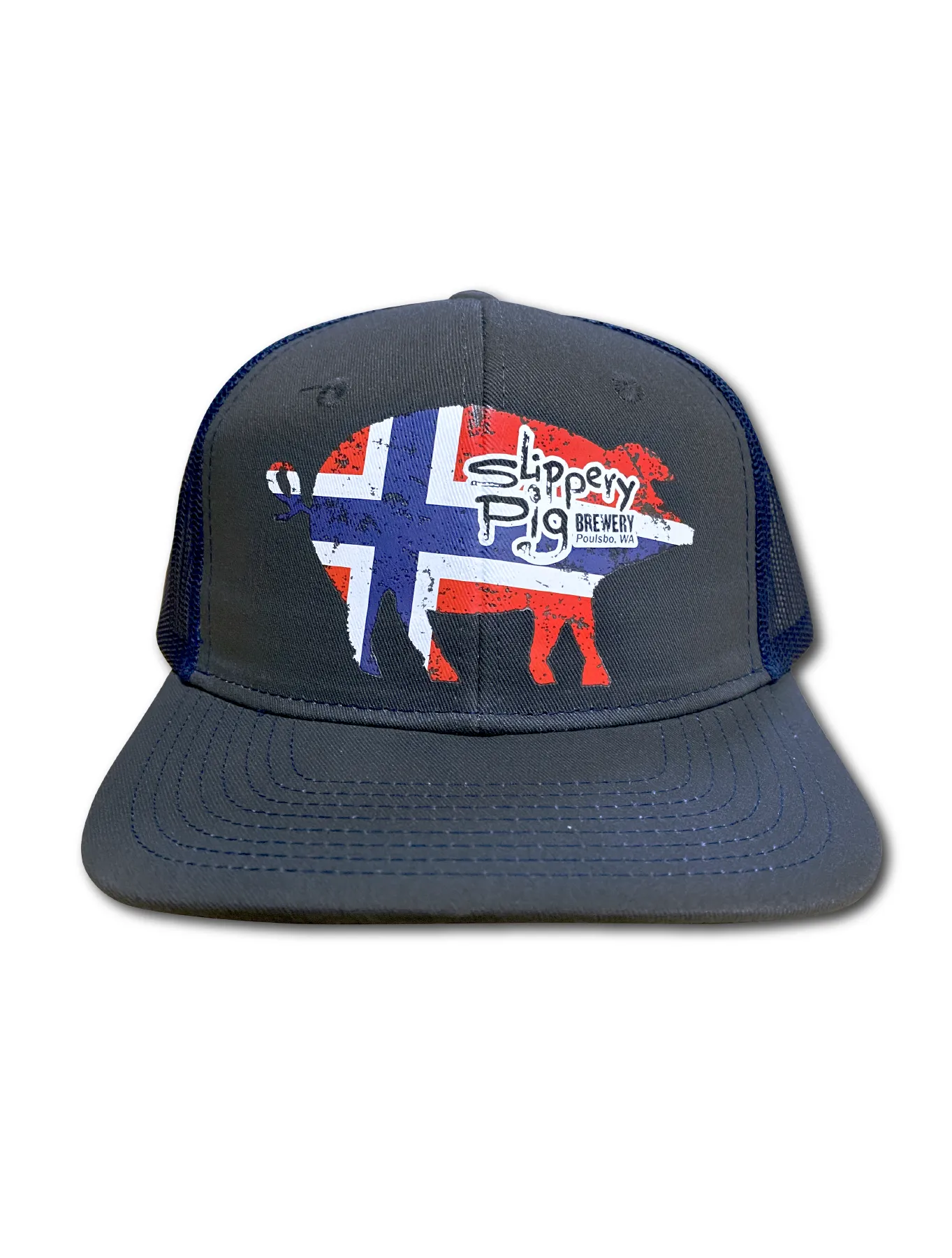 BreathableMaterial Slippery Pig ?? Norway Snapback Trucker Hat