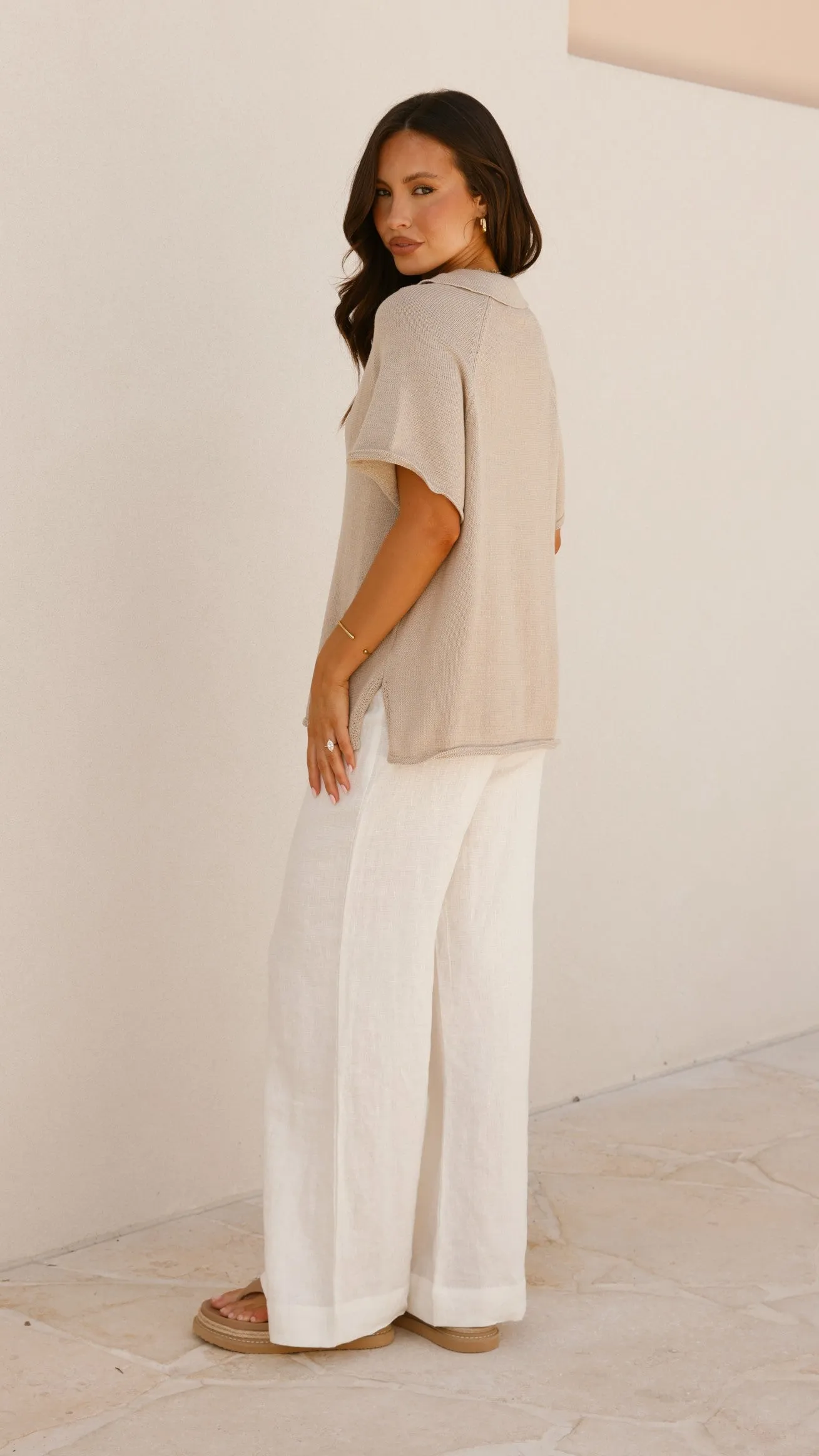 Marza Knit Top - Oatmeal AbrasionFreeZone WrinkleResistant Fabric