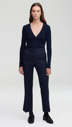 Slim Kick Flare Trouser in Seasonless Wool | Midnight All Occasion