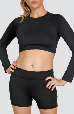 Breathable Cotton Fabric Sasha Layering Top - Onyx Black - FINAL SALE