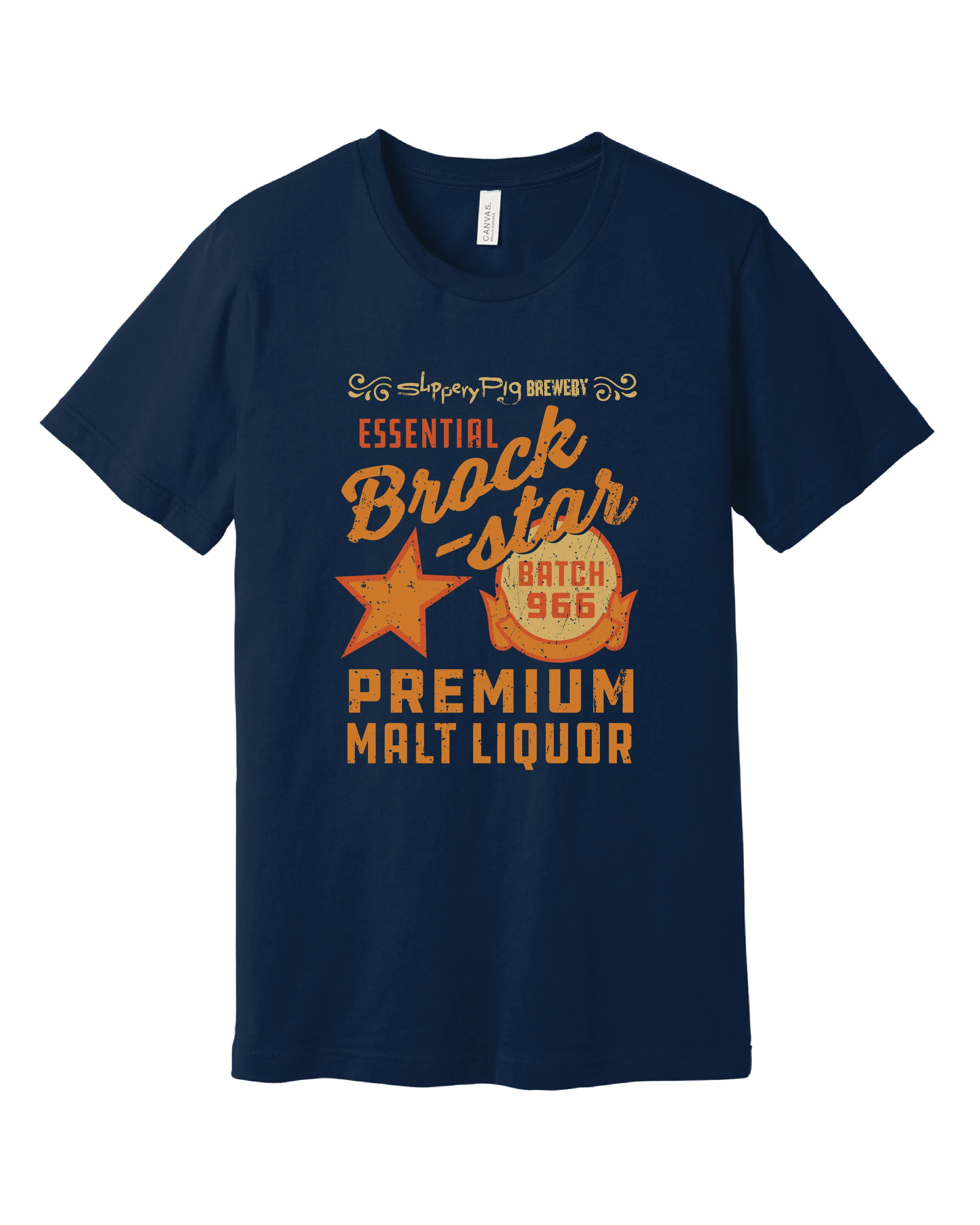 Slippery Pig ?? Brockstar Tee ?? Navy Basic Wardrobe Piece