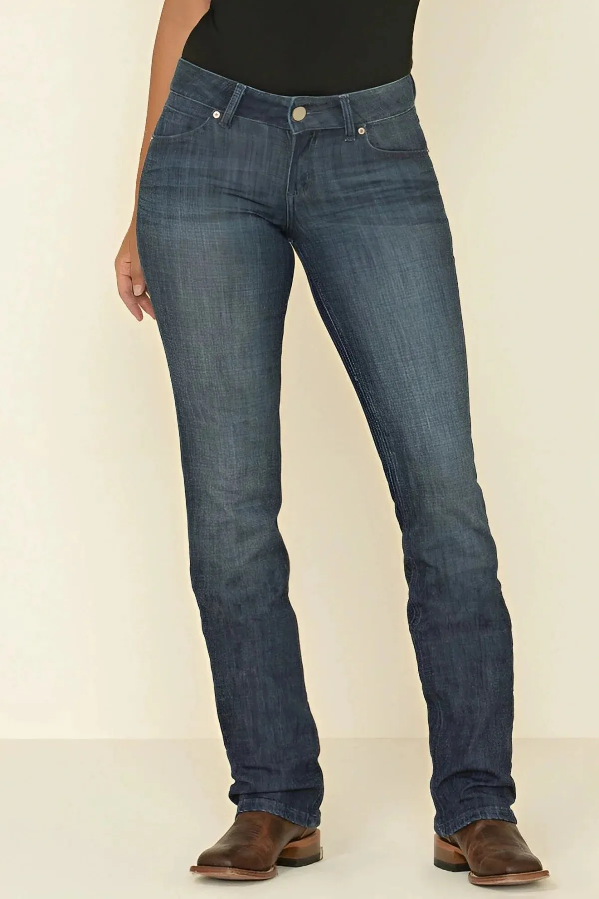 Straight Boot Leg Jeans Sleek Waist