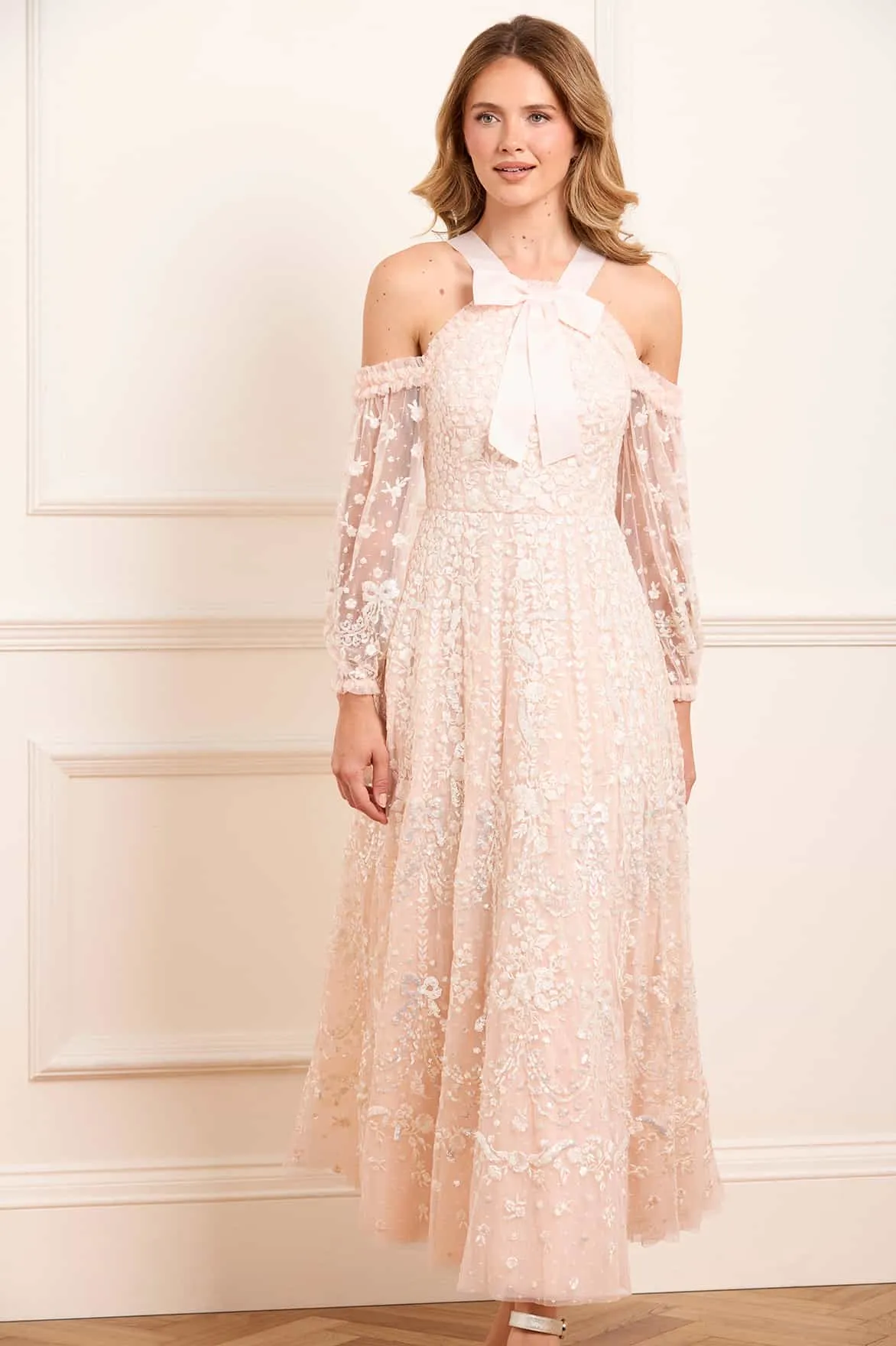 Adeline Off-Shoulder Ankle Gown Formal Aura
