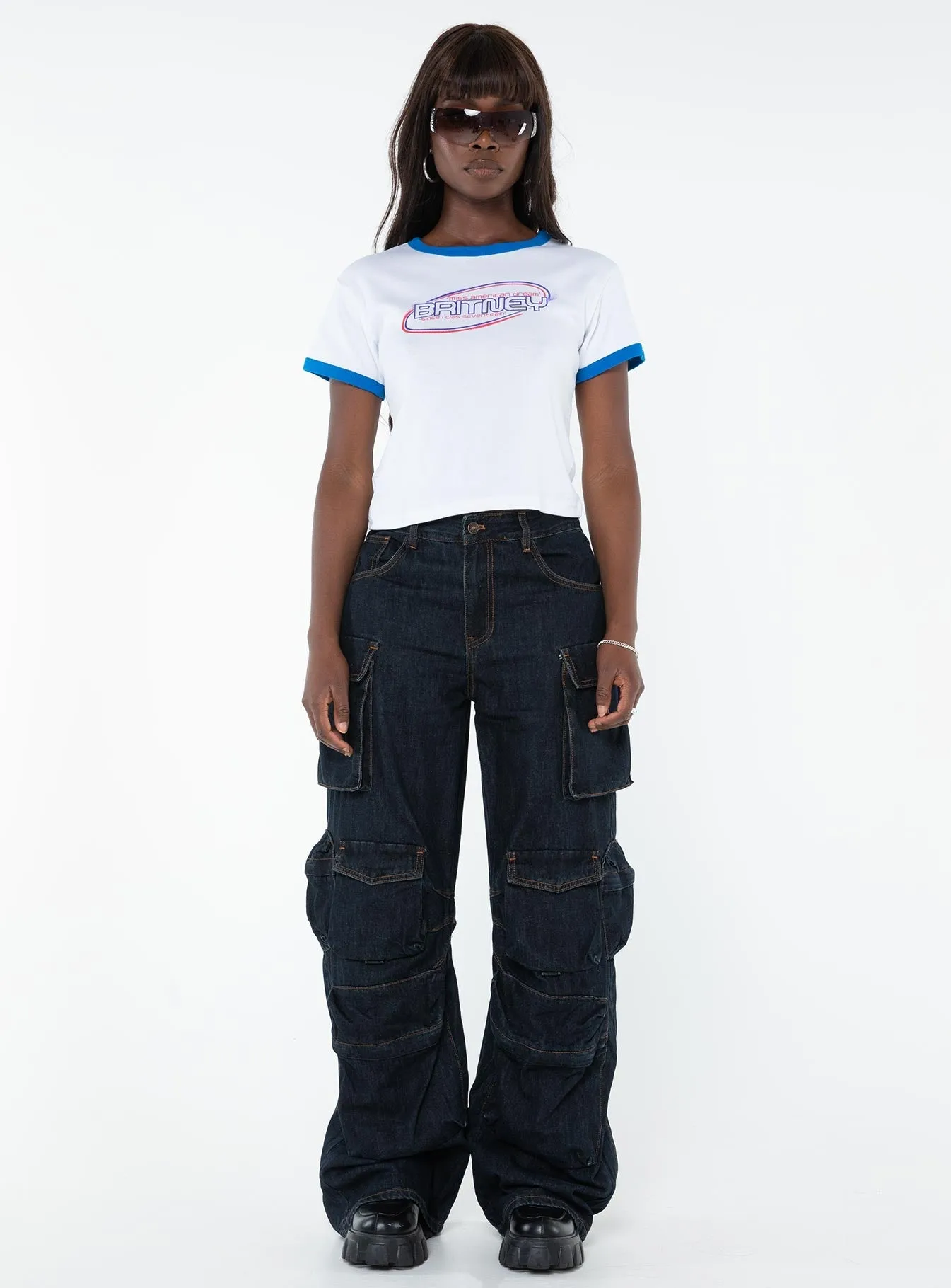 Lightweight Denim Stylish Vibrant Smokeshow Jeans Dark Denim