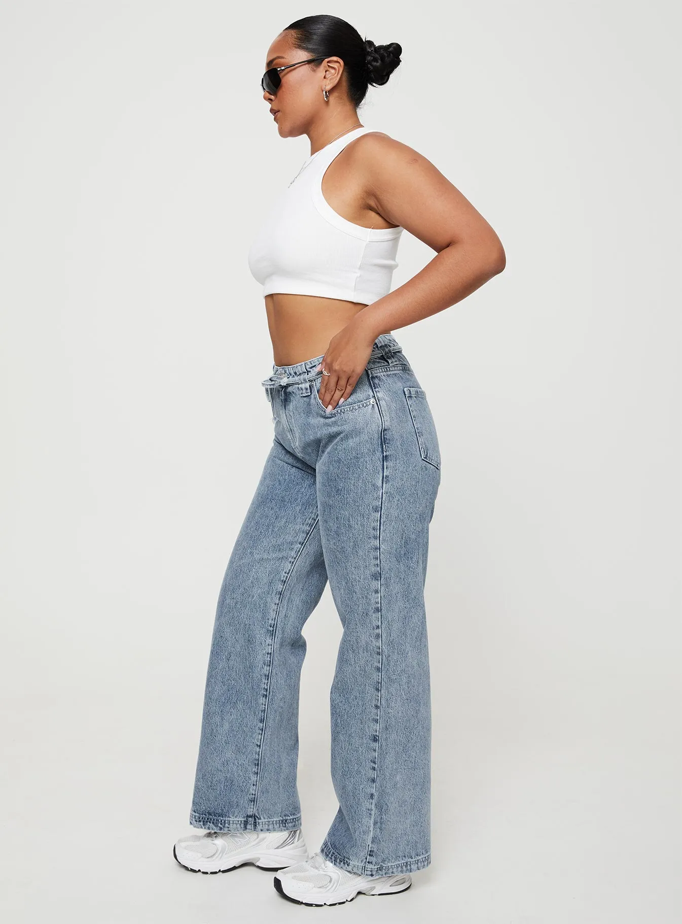 Plain Favorite Style Statement Pemberton High Rise Straight Leg Jeans Mid Wash Denim