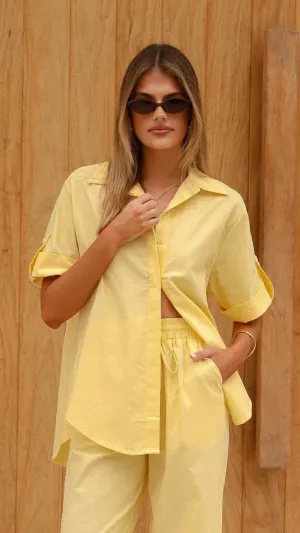 Vallerie Button Up Shirt - Yellow NoSlipTrims Soft Hoodie