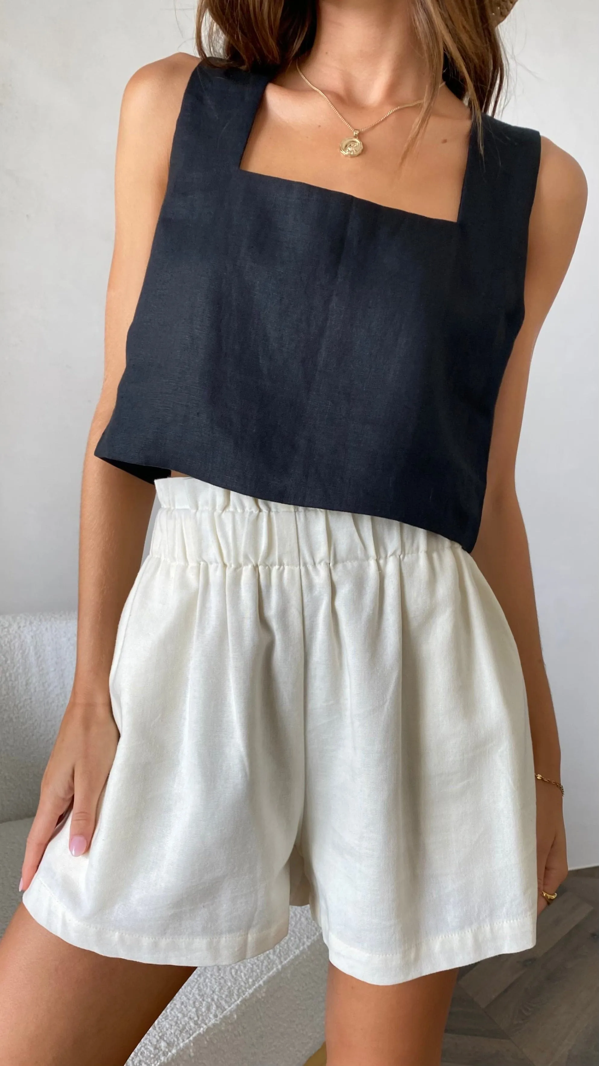 Tillie Crop Top - Black Fashion Layers TactileStitching