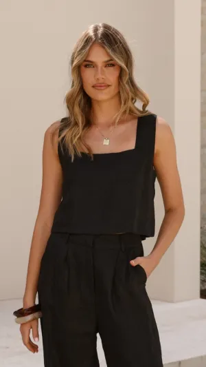 Sheer Glow Road Soul Tillie Crop Top - Black