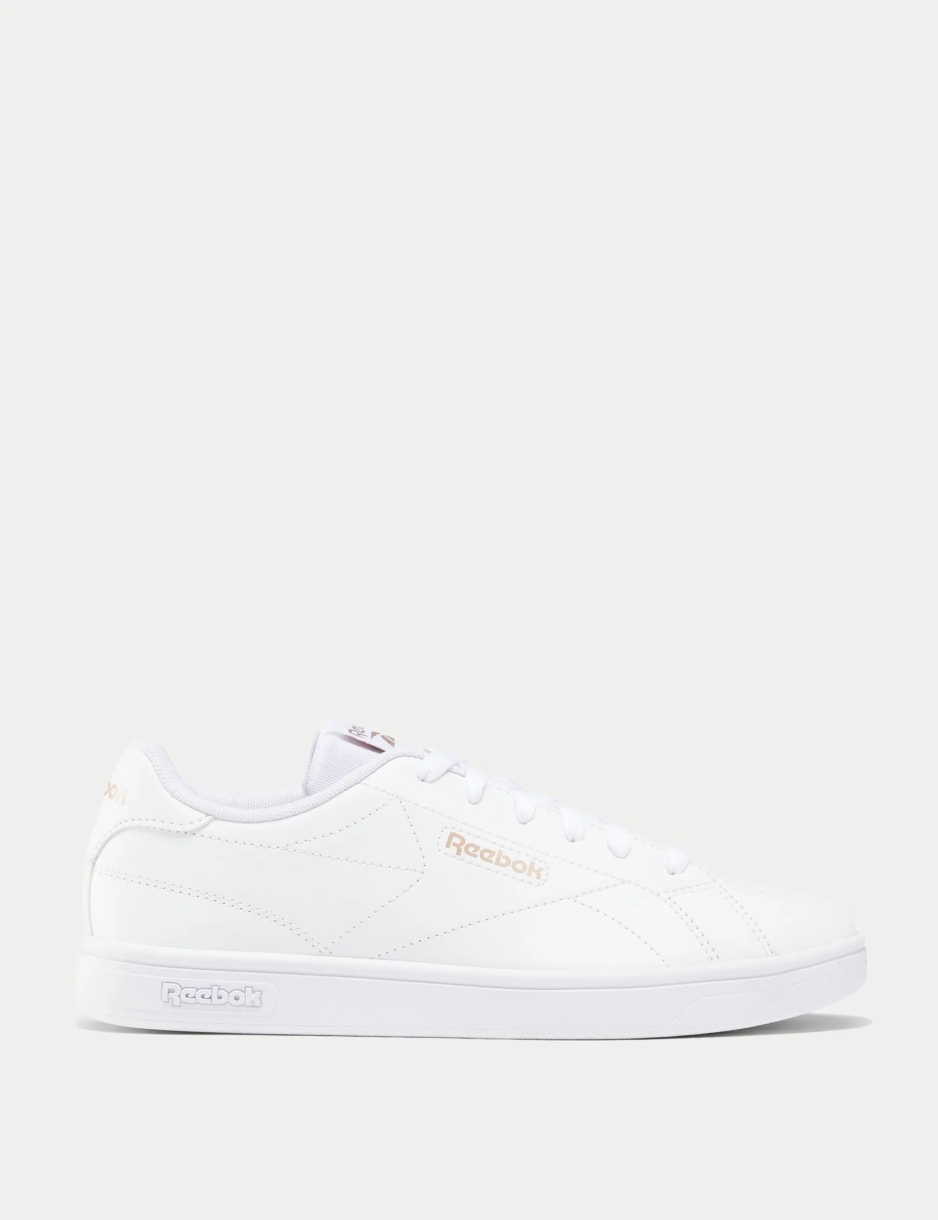 No Lace Active Motion Court Clean Sneakers - White/Rose Gold
