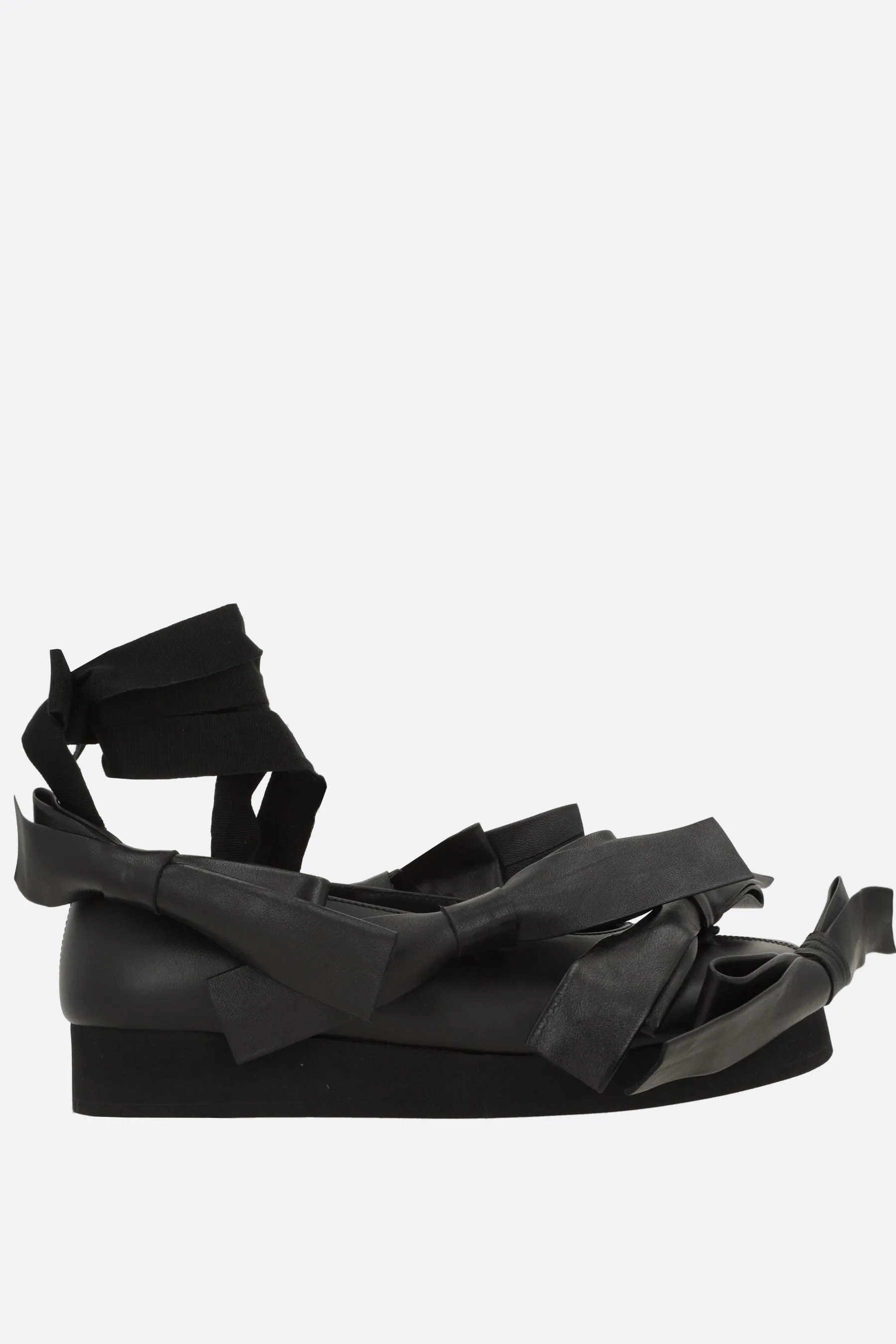 ballet flat in smooth leather with bows Comfort Socks