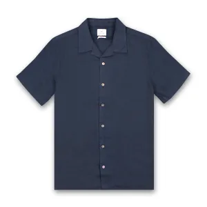 PS Paul Smith - Casual Fit SS Linen Shirt in Navy Ultimate Wear Classic Smart