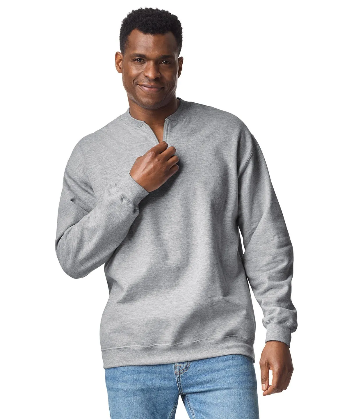 Comfy Fit Field Tested Softstyle Midweight Quarter Zip Sweatshirt | STONE BLUE