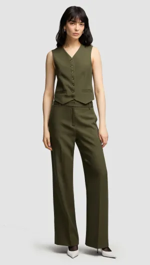 Wool blend ReinforcedPockets Soho Trouser in Viscose Wool Twill | Olive