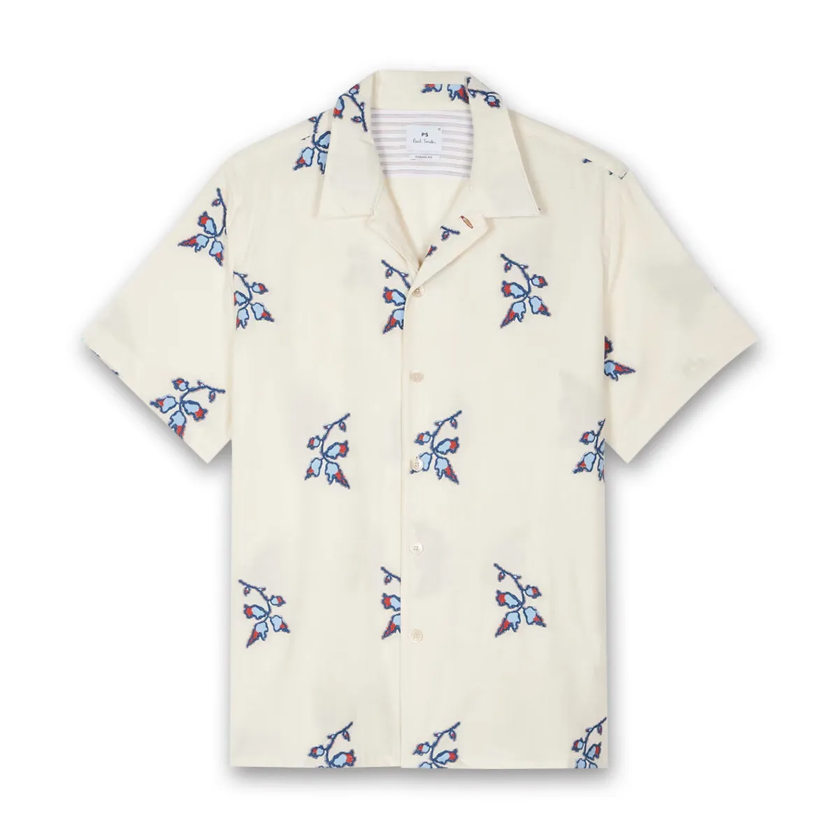 Breathable Stretch Easy to Style PS Paul Smith - 'Yukka' SS Coup?? Shirt in Cream