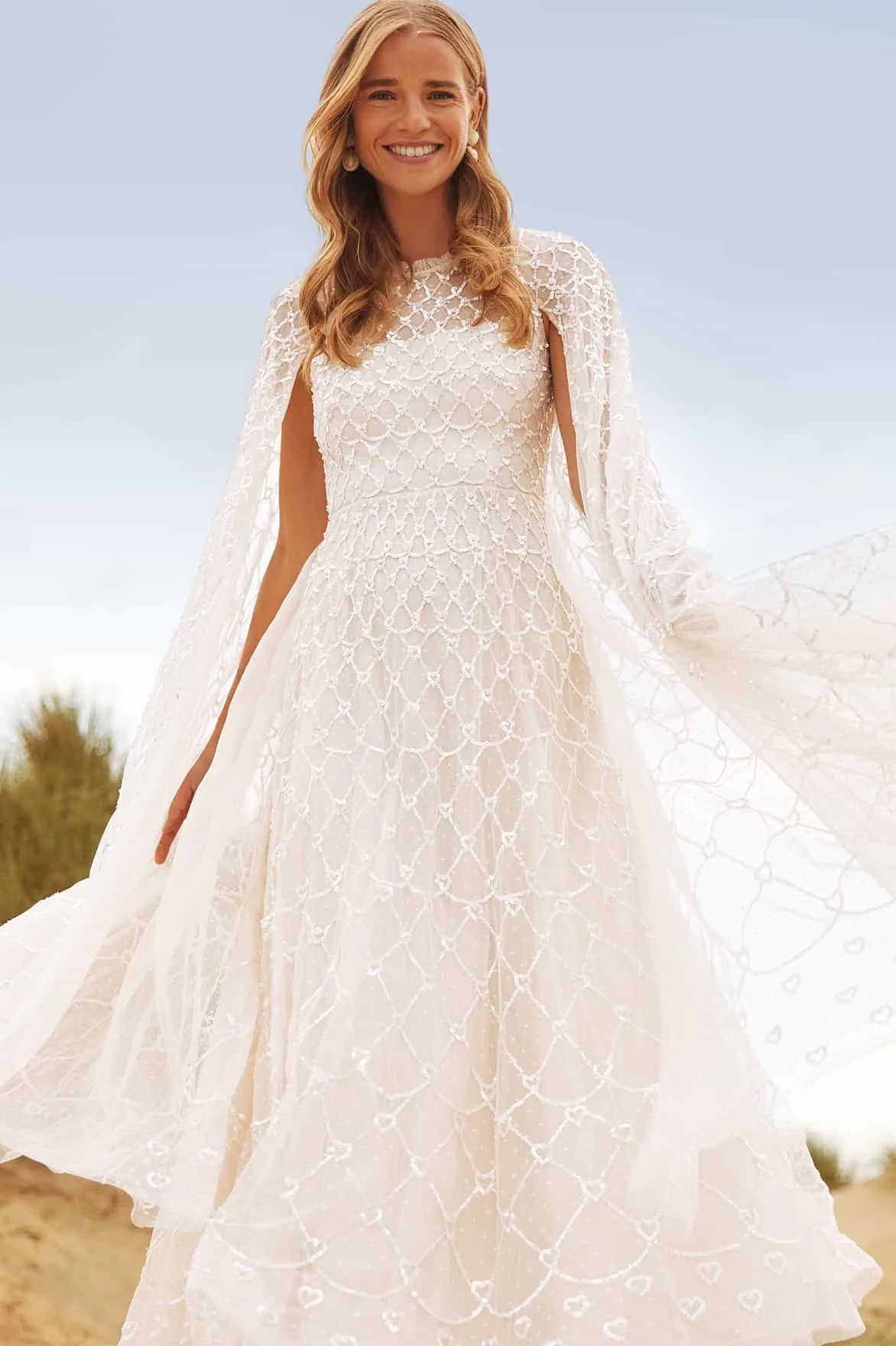 Heart Lattice Ankle Gown Flattering Look Tailored Style