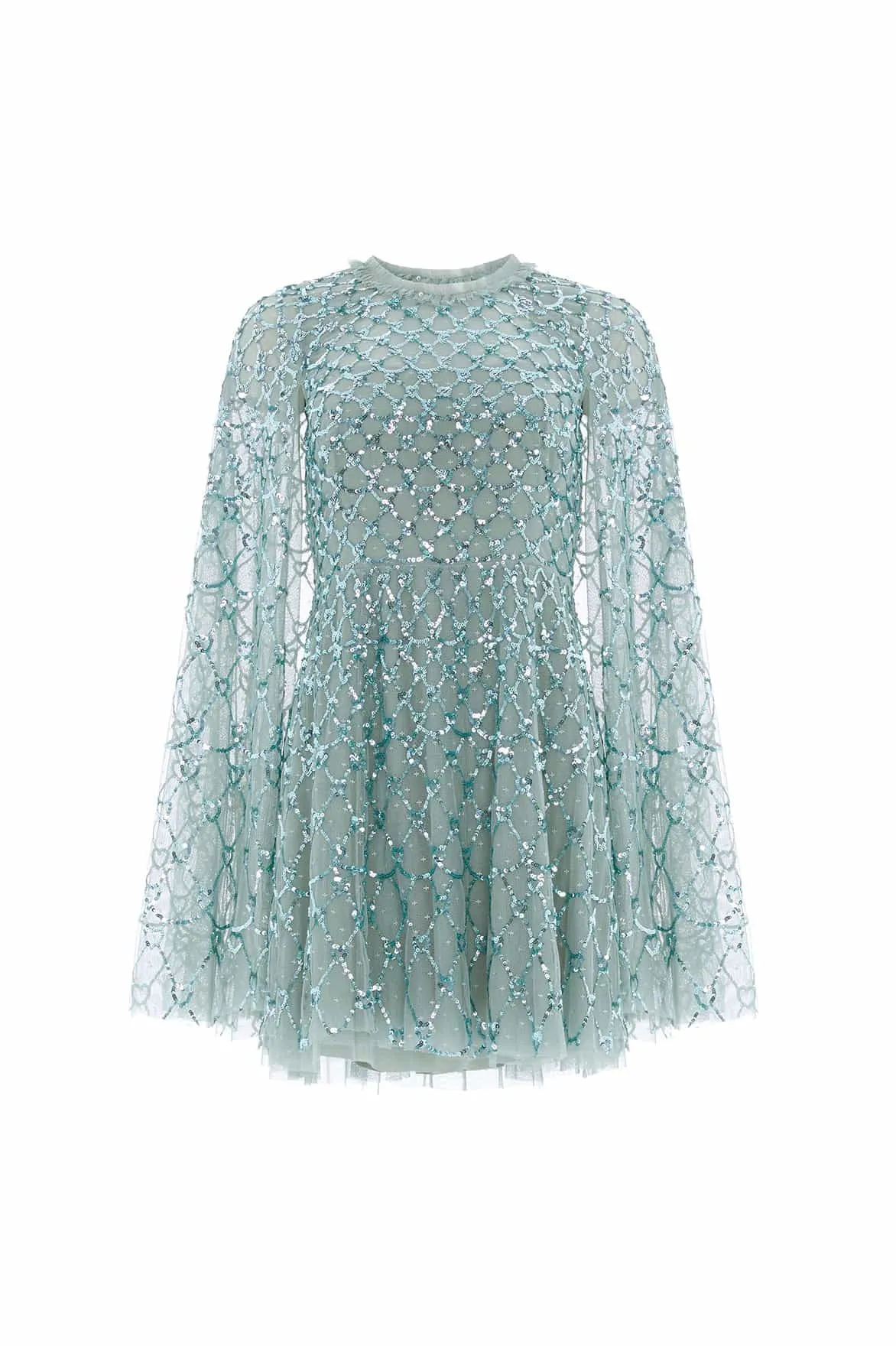 Soft Silhouette Heart Lattice Micro Mini Dress