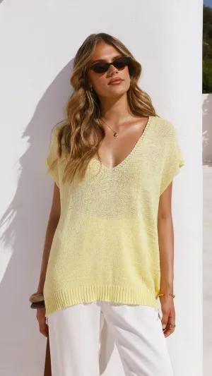 Stelaria Knit Top - Yellow Eco Wear