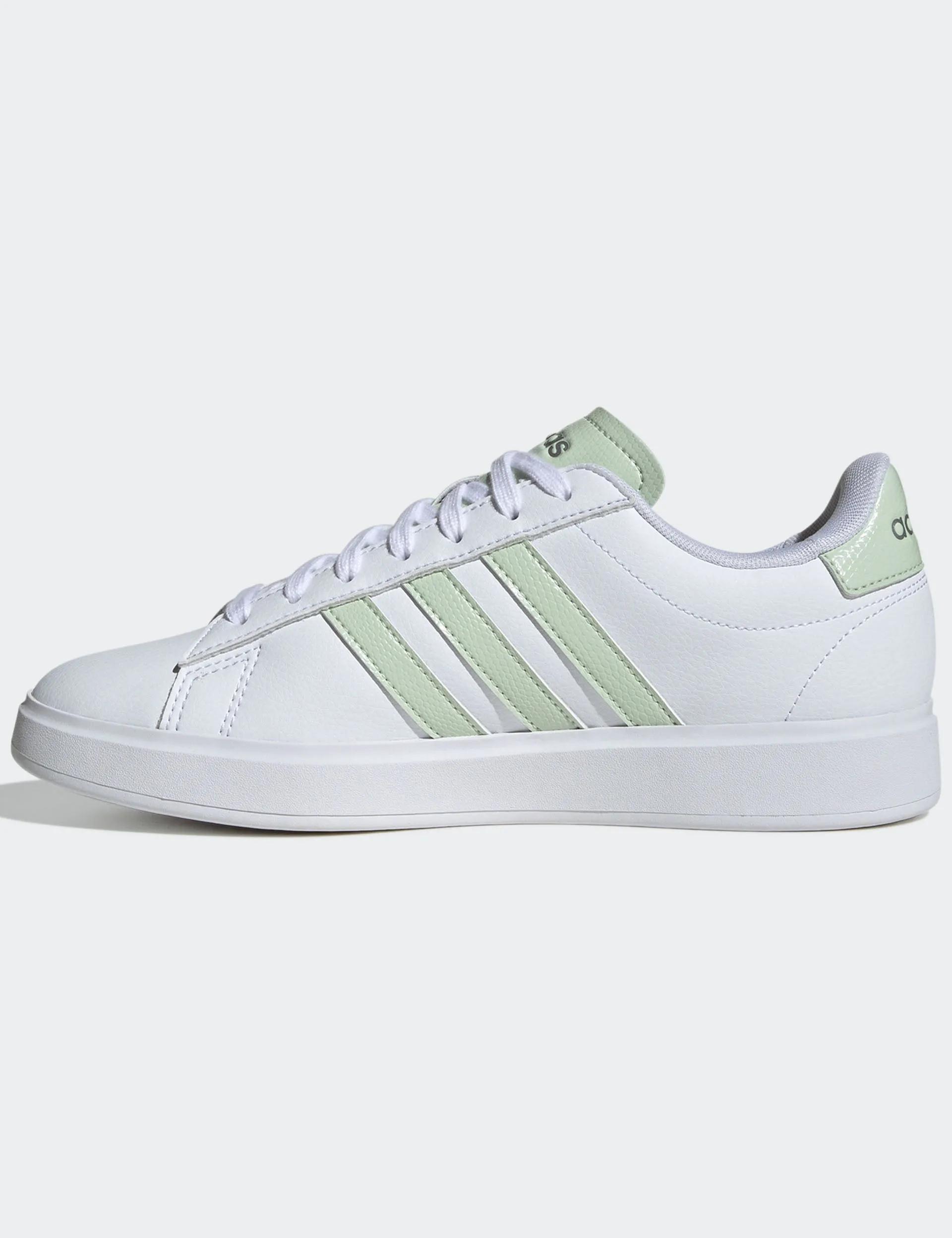 Grand Court 2.0 Shoes - Cloud White/Linen Green/Matte Silver Slow Jog