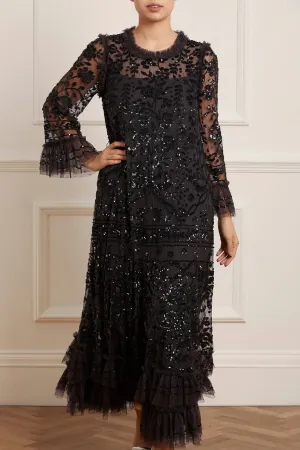Rose Flush Celia Long Sleeve Ankle Gown