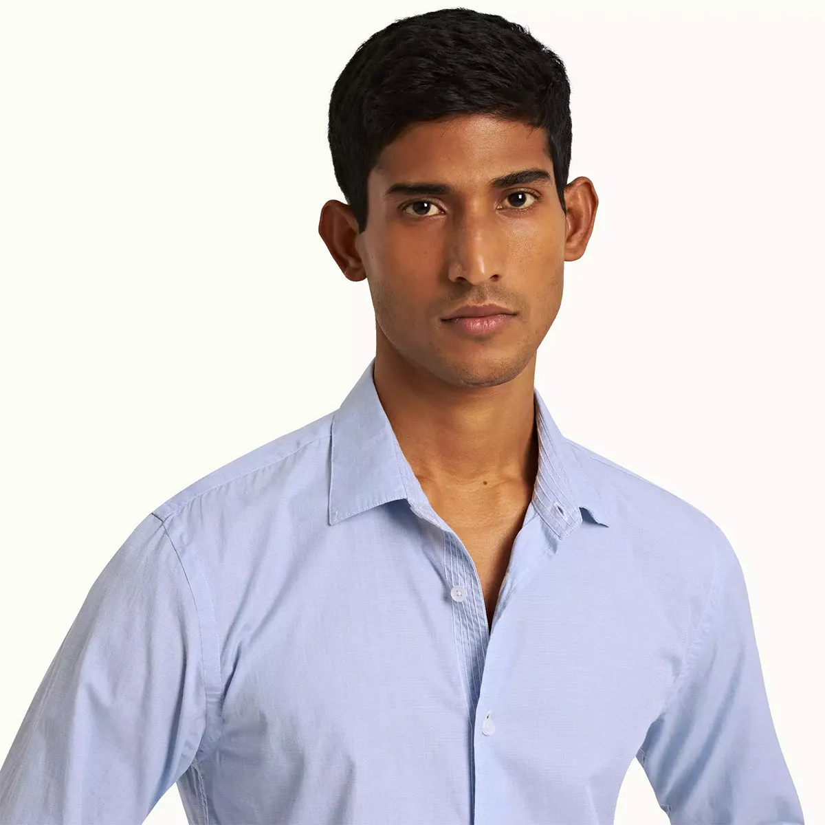 ComfortFirst Orlebar Brown - Giles Chainstitch Shirt in Ice Blue/White