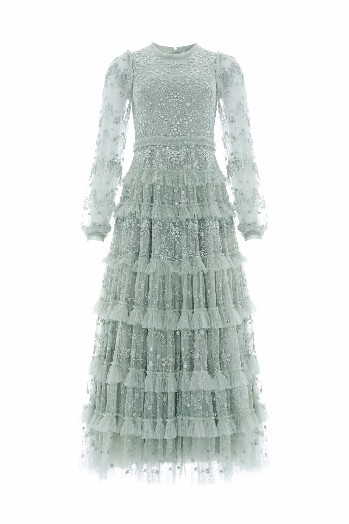 Smooth Lines Elegant Mood Blossom Lace Ankle Gown