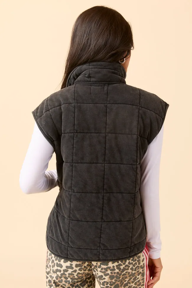 Tear Resistant Knit Tori Black Acid Wash Vest