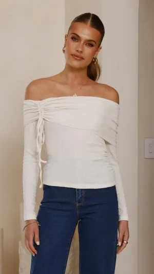 GentleWaistband Fable Core Mya Off The Shoulder Top - Cream