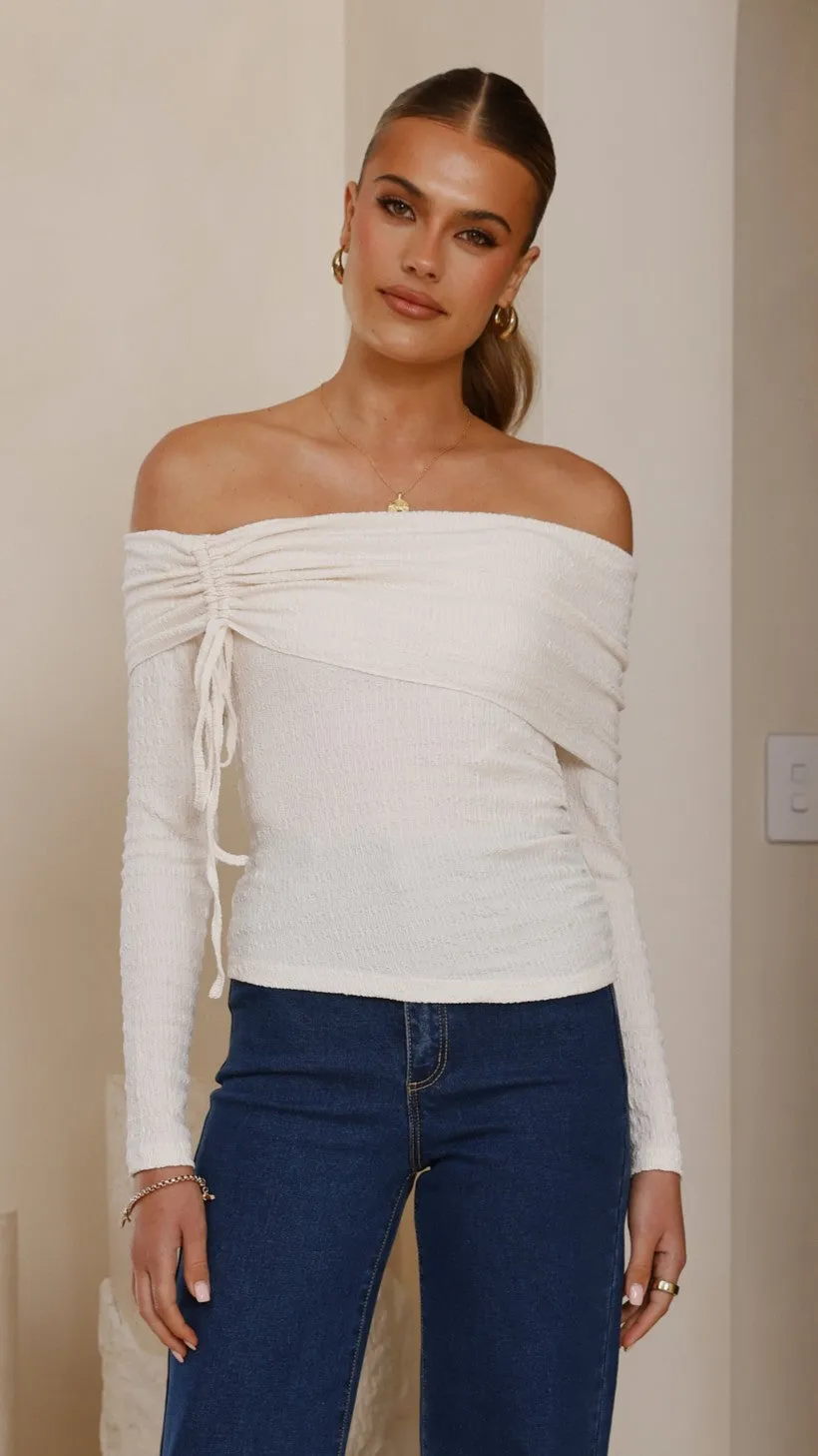 GentleWaistband Fable Core Mya Off The Shoulder Top - Cream