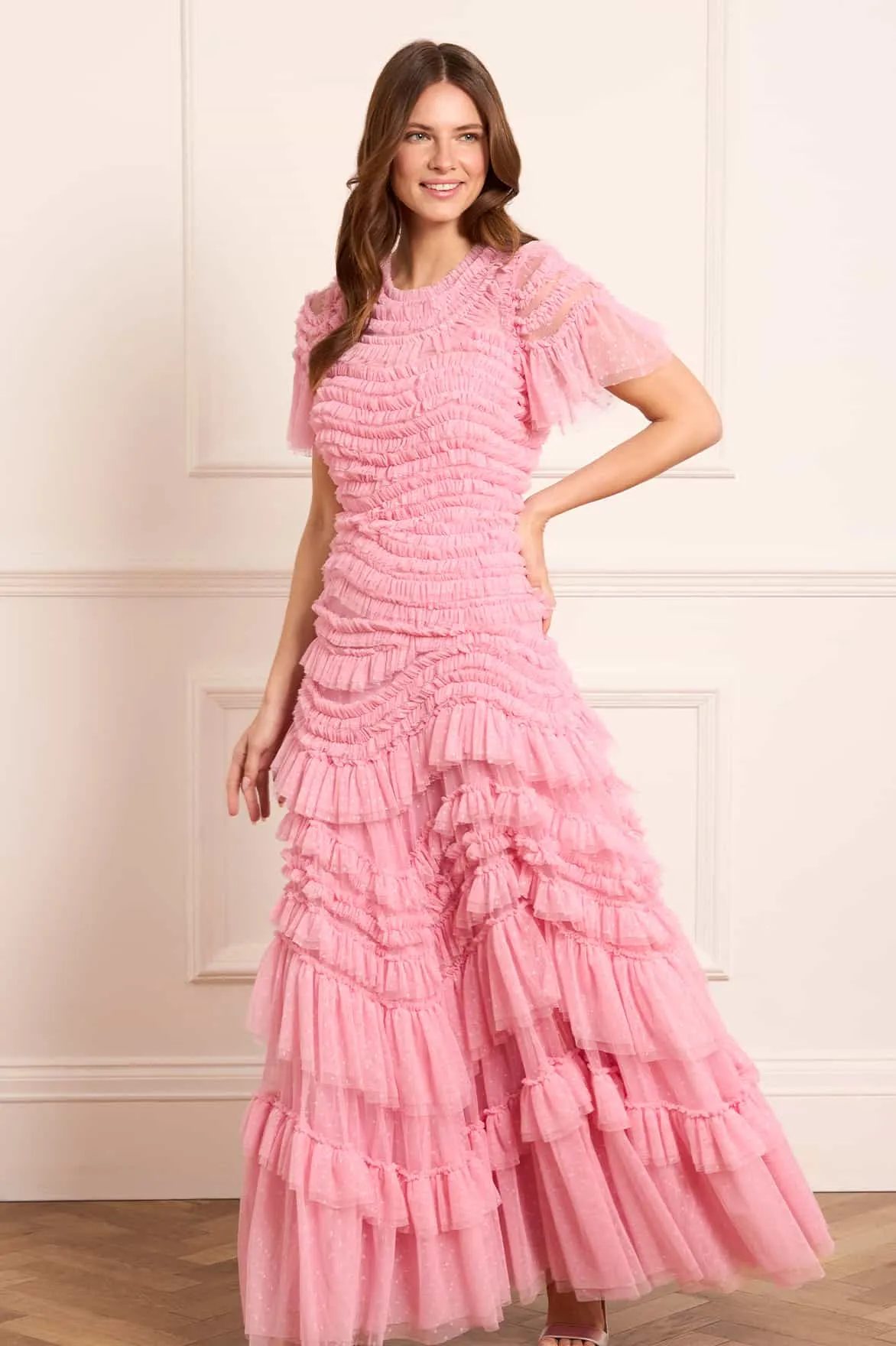 Tie-dye Easy to Wear Wild Rose Short Sleeve Gown