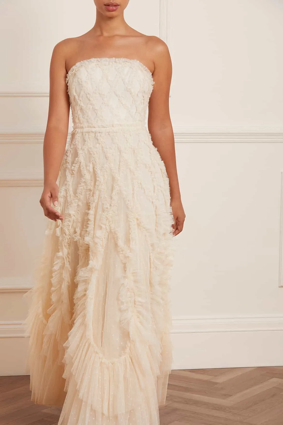Daytime Look Rosella Ruffle Strapless Gown