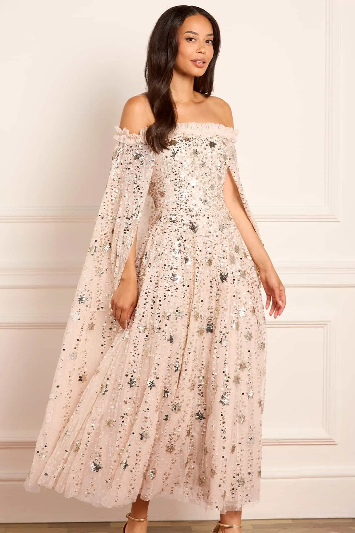 Shooting Stars Cape Ankle Gown Smart Style