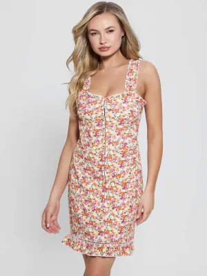 Pure Piece Floral Print Sangallo Carmen Mini Dress