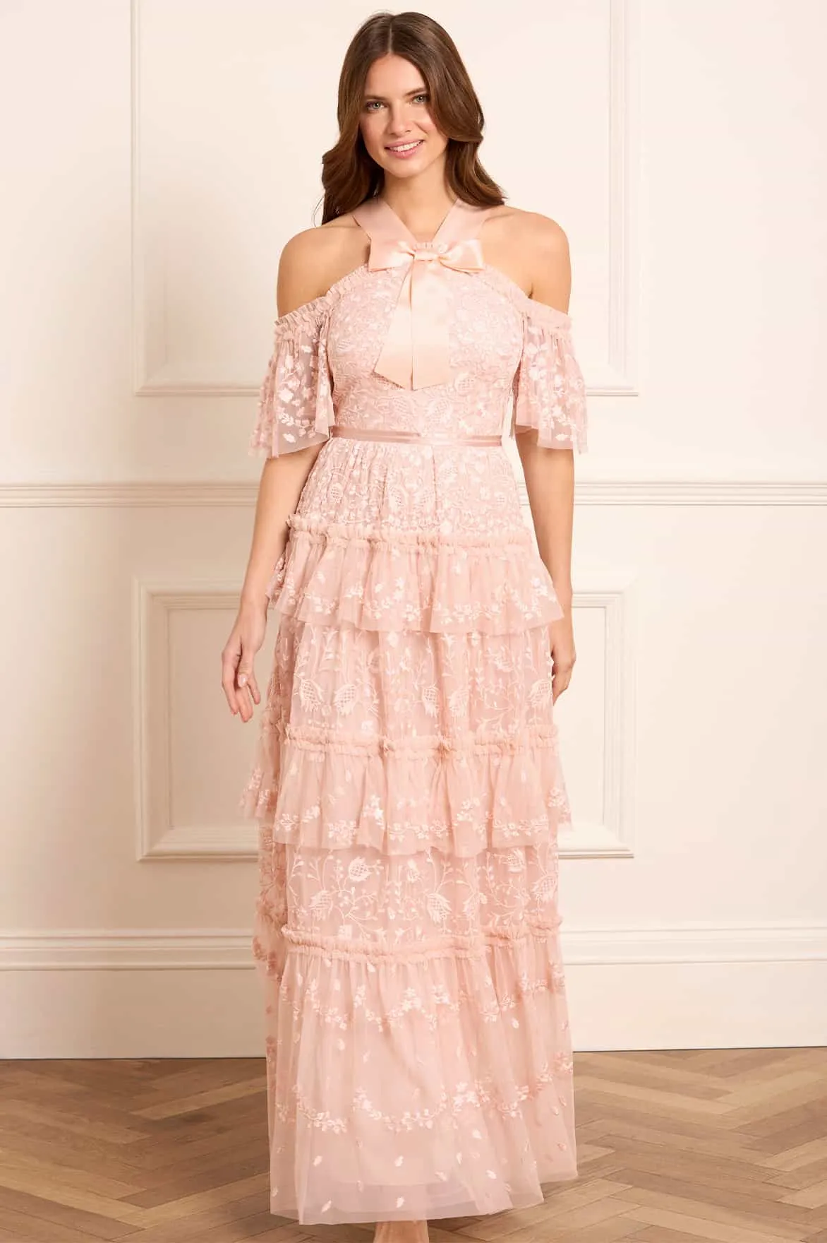 Kimono-Sleeve Primrose Gown