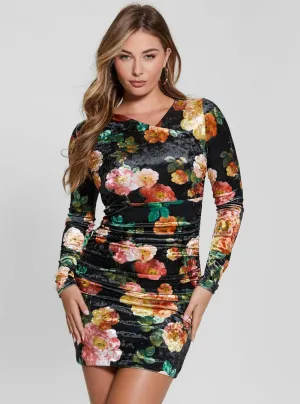 Floral Tess Velvet Mini Dress All-Day Fit Versatile Comfort
