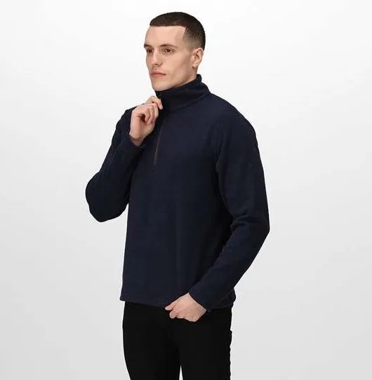 Honestly Made Recycled Half Zip Fleece | NAVY Wireless Headphone Pocket